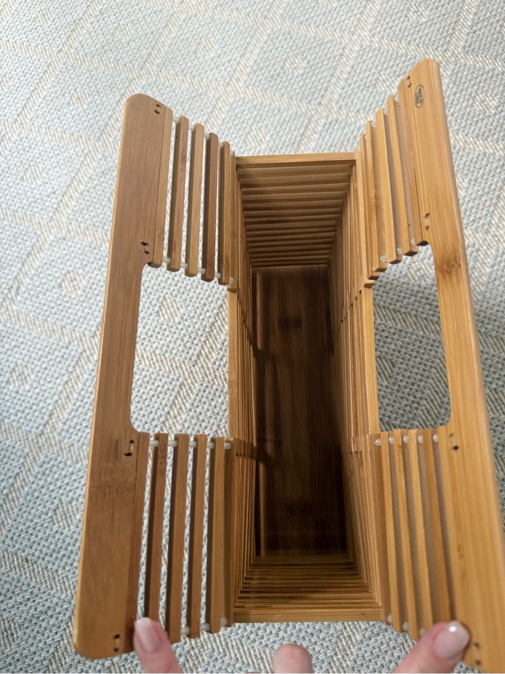 LF Bamboo Slatted Handbag in Natural Tan - Picture 3 of 4